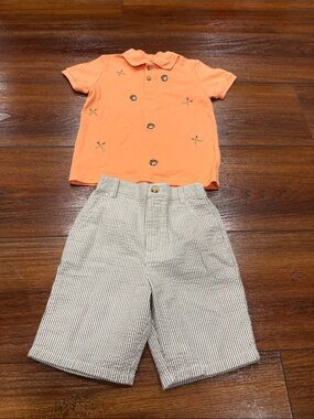 Kids Orange Embroidered Polo Shirt - good lad